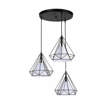 Distribuidor - Lâmpadas Diversas | Lâmpadas Modernas | PLAFON TOSCO 3XE27 NEGRO REGX35X35 CM Ref: 201483009